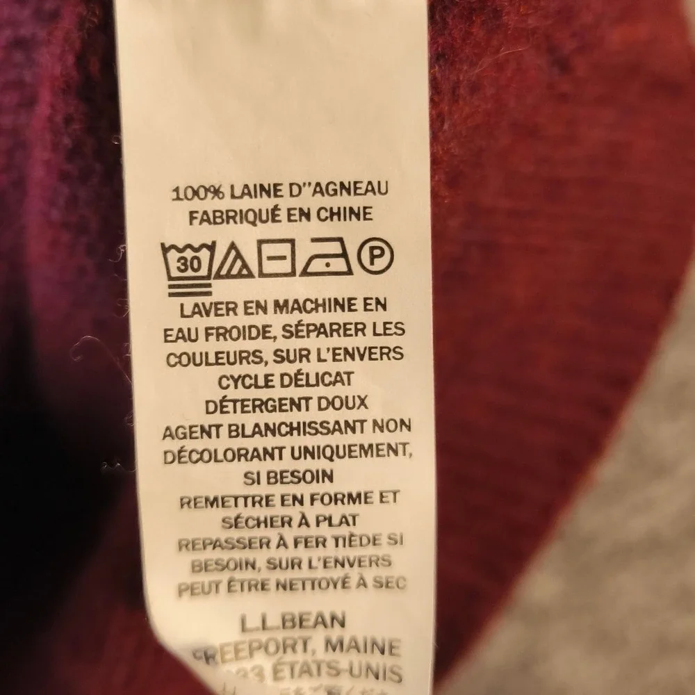 LL Bean Mens Red Sweater 100% Lambs Wool XXL Tall V Neck Grandpacore